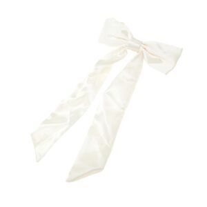 Satin Bow Ribbon Duckbill Hair Clips Hairdo Clip Apricot